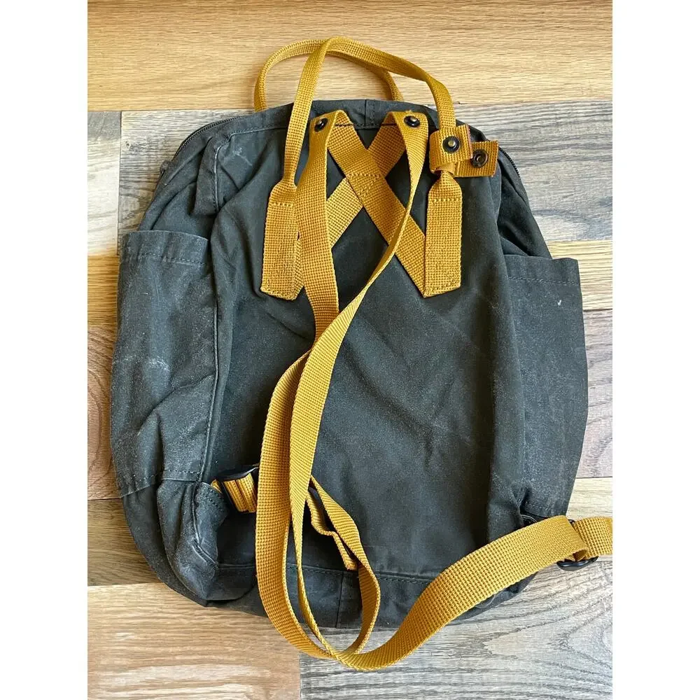 Fjallraven Kanken Classic 23510 Backpack Gray Mustard 16L Travel School Bag
